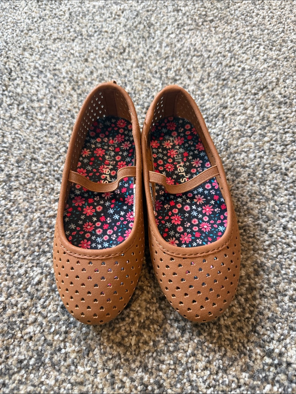 Carter's Brown Girls Mary Jane Flats with Floral Insole